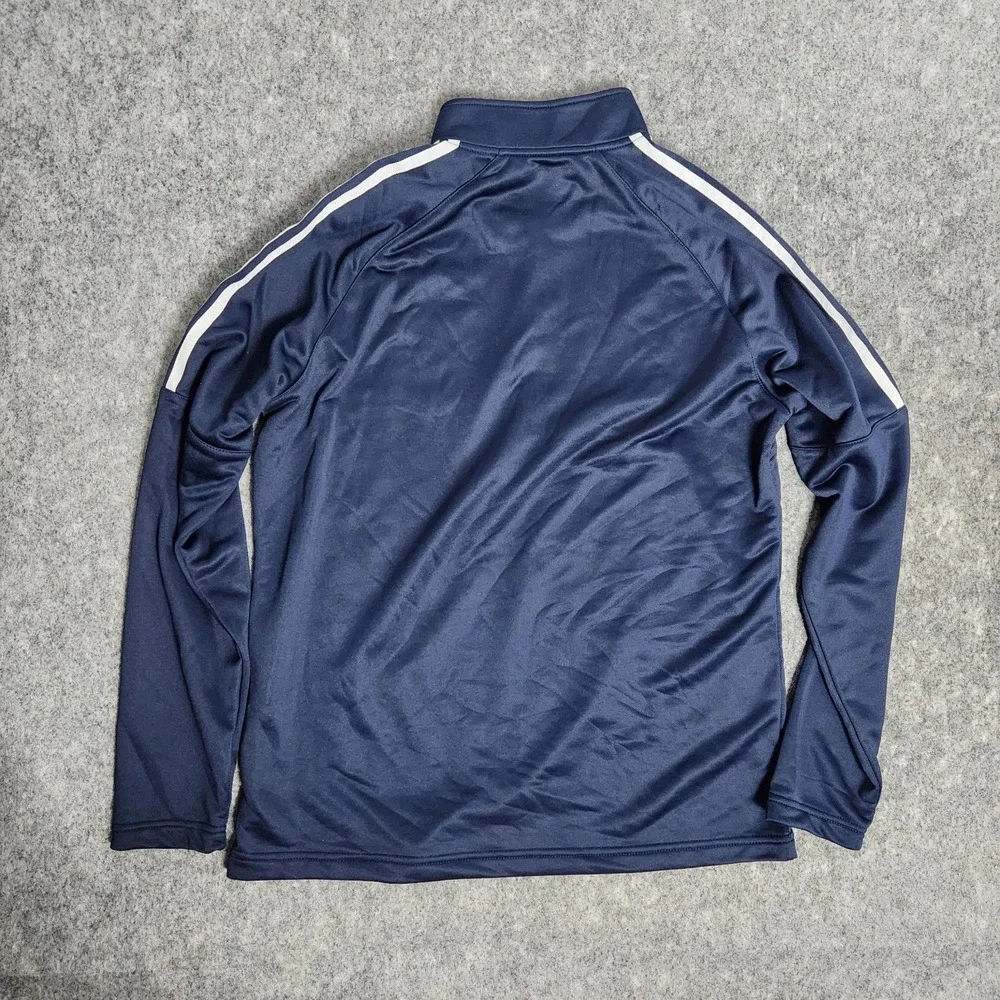 adidas Golf Quarter‎ Zip Sweatshirt Men XL Blue White Stripe Performance Active